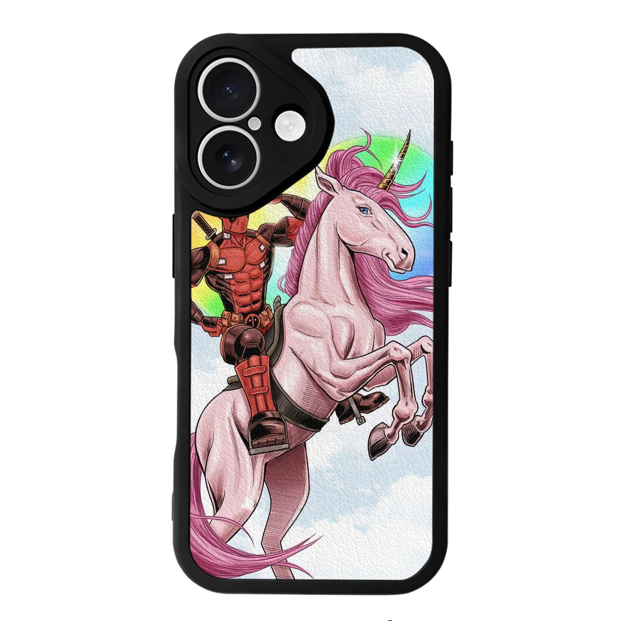 （画像用） Deadpool デッドプール 【iPhone 16シリーズ対応】シリコンスマホケース（レザー調） 材質：シリコン